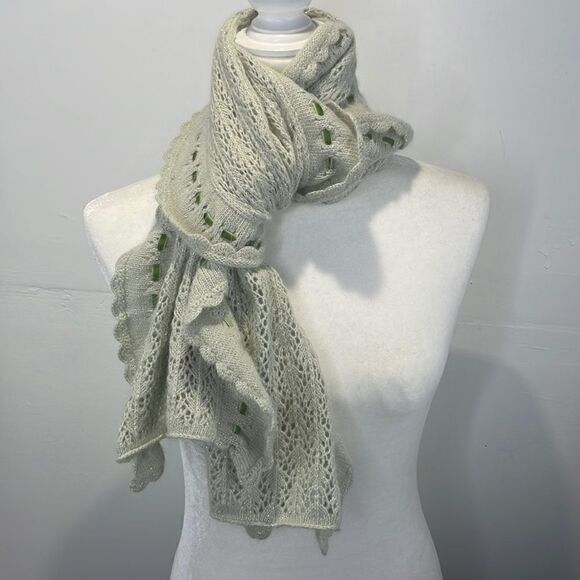 Anne Klein scarf Angora blend light green - Picture 3 of 8